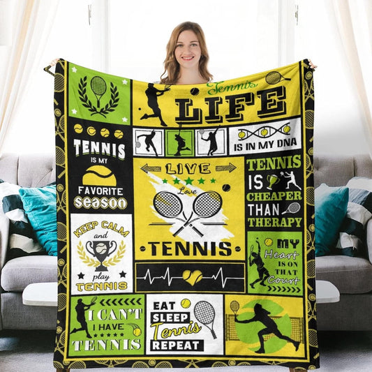 Tennis Throw Blanket, Tennis Throw Blanket for Men Women, Daughter and Son Tennis Lovers BD0023