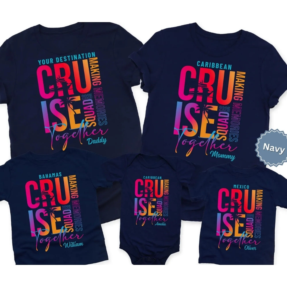 Custom Destination Cruise Squad Matching Family T Shirts, Custom Cruise Vacation Family Shirts ET0264
