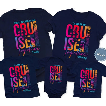 Custom Destination Cruise Squad Matching Family T Shirts, Custom Cruise Vacation Family Shirts ET0264