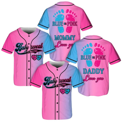 Personalized Baby Reveal Matching Family Baseball Jersey, Custom Family Matching Baseball Shirts For Reveal Party ET0694