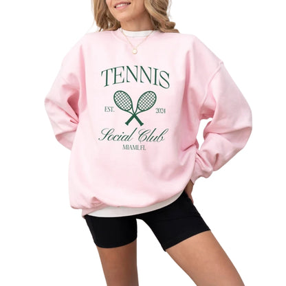 Custom Social Club Tennis Sweatshirt, Custom Tennis Sweatshirt 2D0596