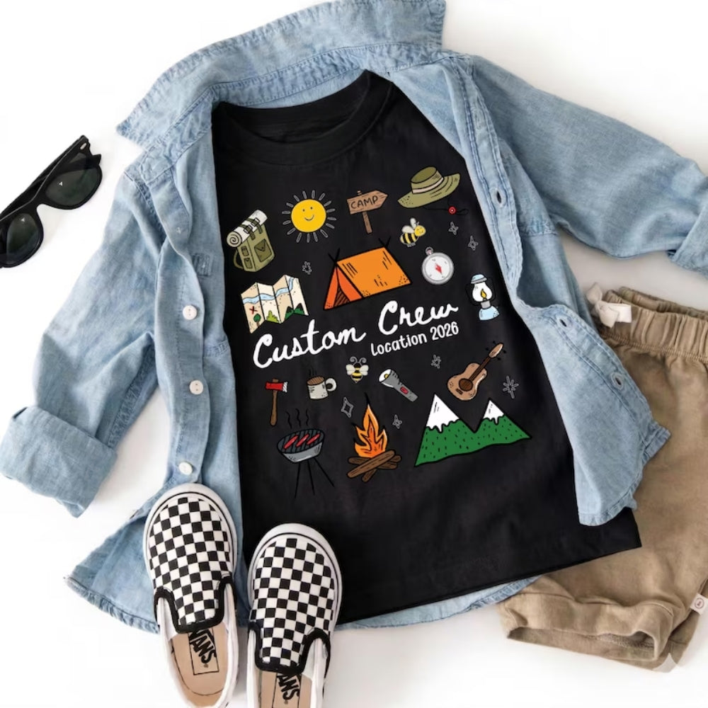 Custom Camping Crew Matching T Shirts For Family, Personalized Matching Camp Shirts ET0808