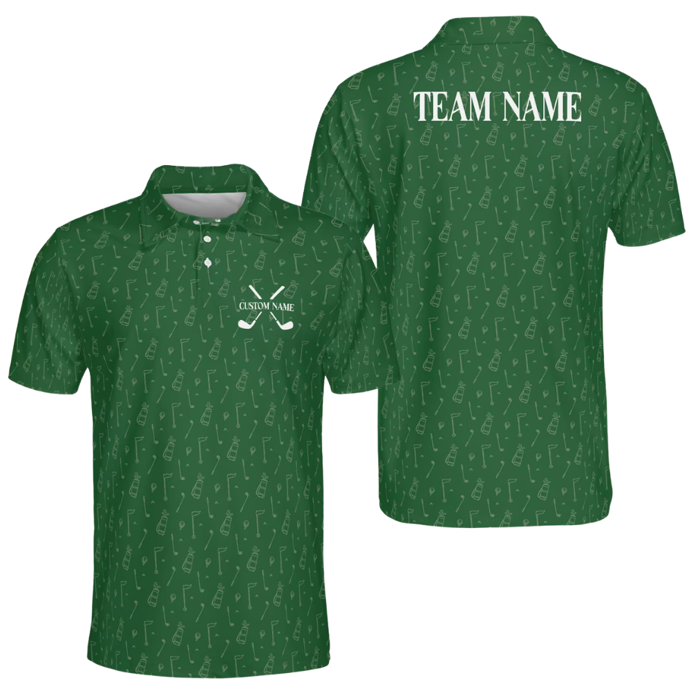 Custom Green Golf Polo Shirt For Men, Custom Team Golf Shirts GE0591