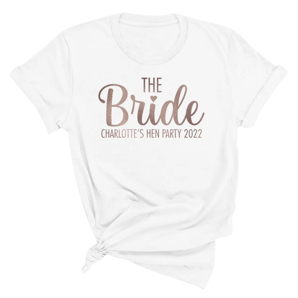Team Bride The Bride Custom Bachelorette Matching T Shirts, Custom Hen Party Matching Shirts ET1026