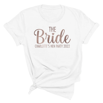 Team Bride The Bride Custom Bachelorette Matching T Shirts, Custom Hen Party Matching Shirts ET1026