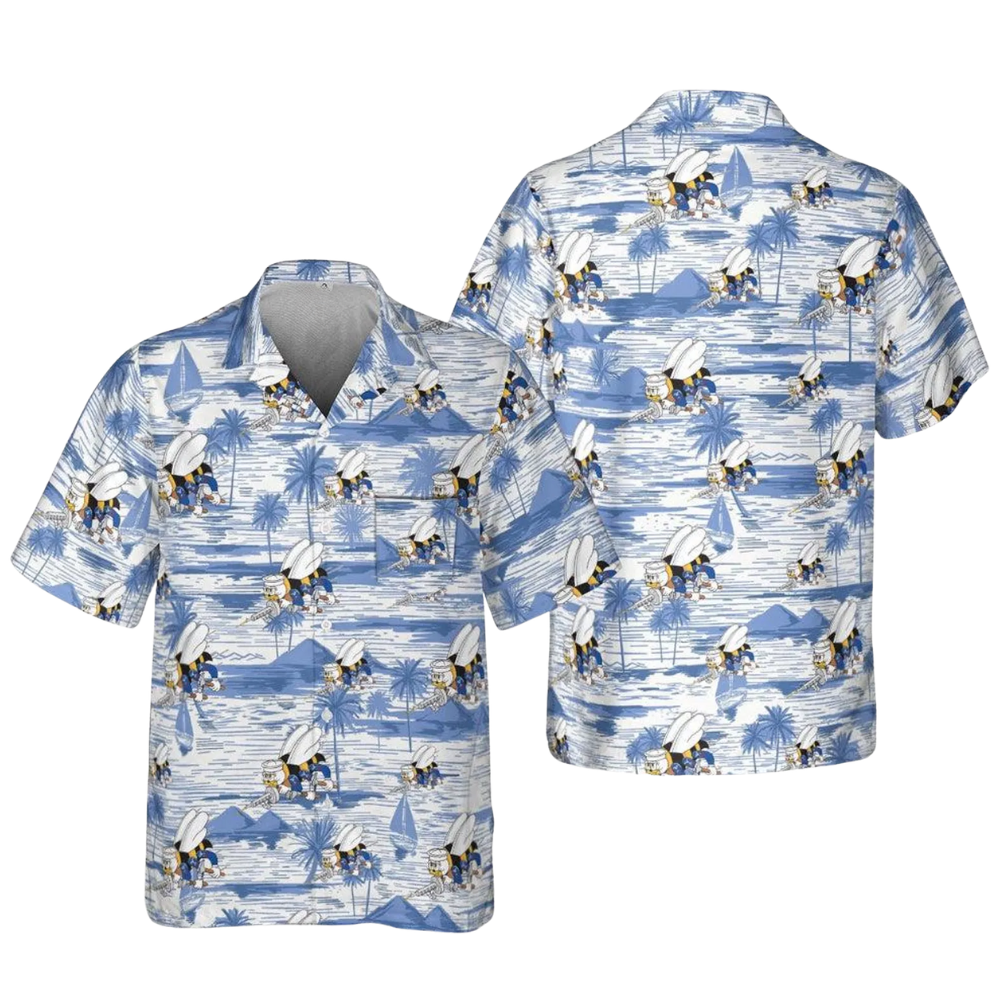 Seabees Aircraft Tropical Hawaiian Shirt For Men, Military Airplane Hawaiian Shirt HE0390