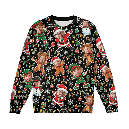 Custom Family Photo Christmas Ugly Sweater, Custom Faces Ugly Christmas Sweatshirt 2D1173