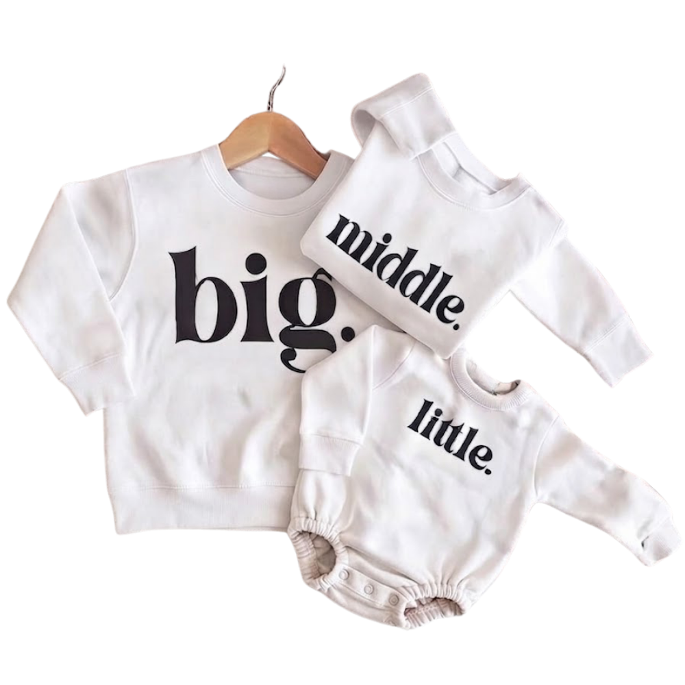 Matching Big Middle Little Siblings Sweatshirt, Baby Announcement Sibling Sweatshirt ET1404
