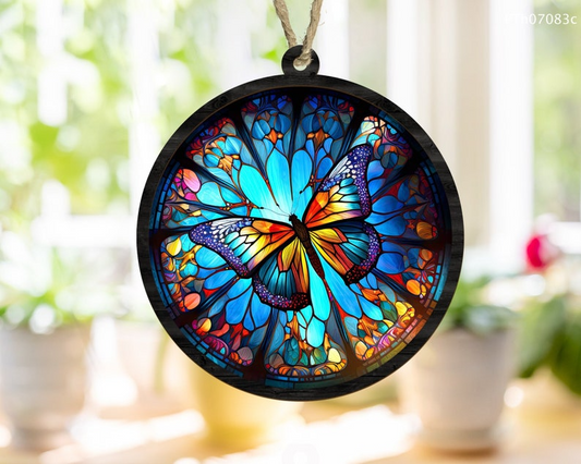 Butterfly Suncatcher Ornament, Butterfly Sun Catcher, Christmas Ornament, Butterfly Hanging Decor OA0056