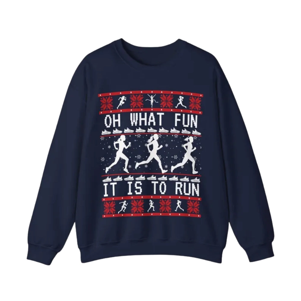 Oh What Fun It Is To Run Christmas Sweatshirt, Women's Christmas Running Sweatshirt 2D0694