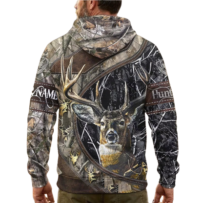 Deer Hunting Custom Brown Camo 3D Hoodie For Men, Personalized Deer Hunter Hoodie 2D1147