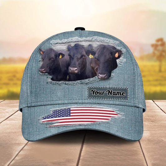 Black Angus For Customer Jeans Pattern Customized Name Cap CA0203