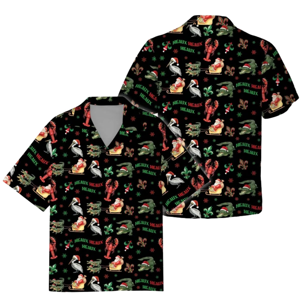 Heaux Heaux Heaux Louisiana Christmas Hawaiian Shirt Men And Women, Cajun Christmas Shirts ET0032