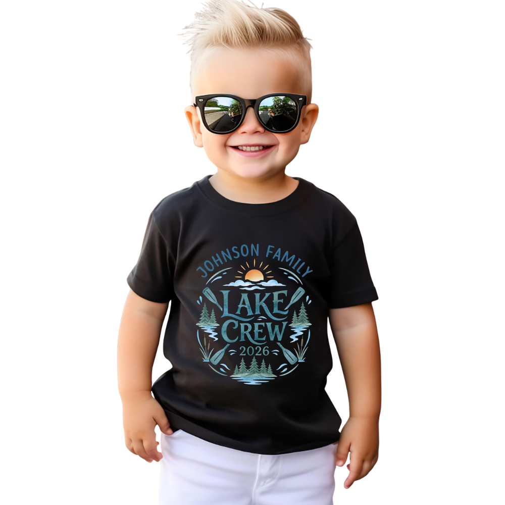 Lake Crew Custom Family Name Matching T Shirt, Personalized Lake Vacation Family Shirts ET1186
