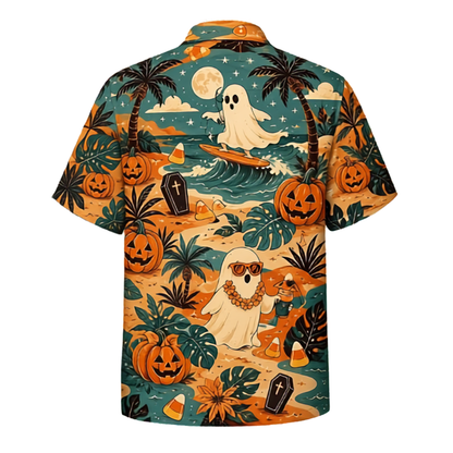 Funny Ghost Tropical Hawaiian Shirt Men Women, Halloween Hawaiian Shirt HE0667