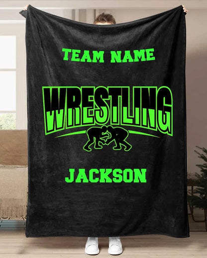 Personalized Wrestling Blanket for Men, Husband and Son, Wrestling Throw Blanket BD0026