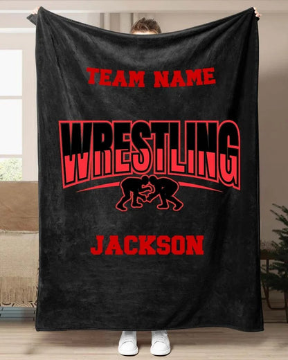 Personalized Wrestling Blanket for Men, Husband and Son, Wrestling Throw Blanket BD0026