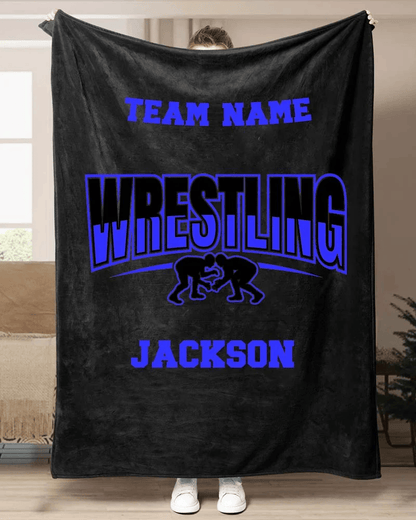 Personalized Wrestling Blanket for Men, Husband and Son, Wrestling Throw Blanket BD0026