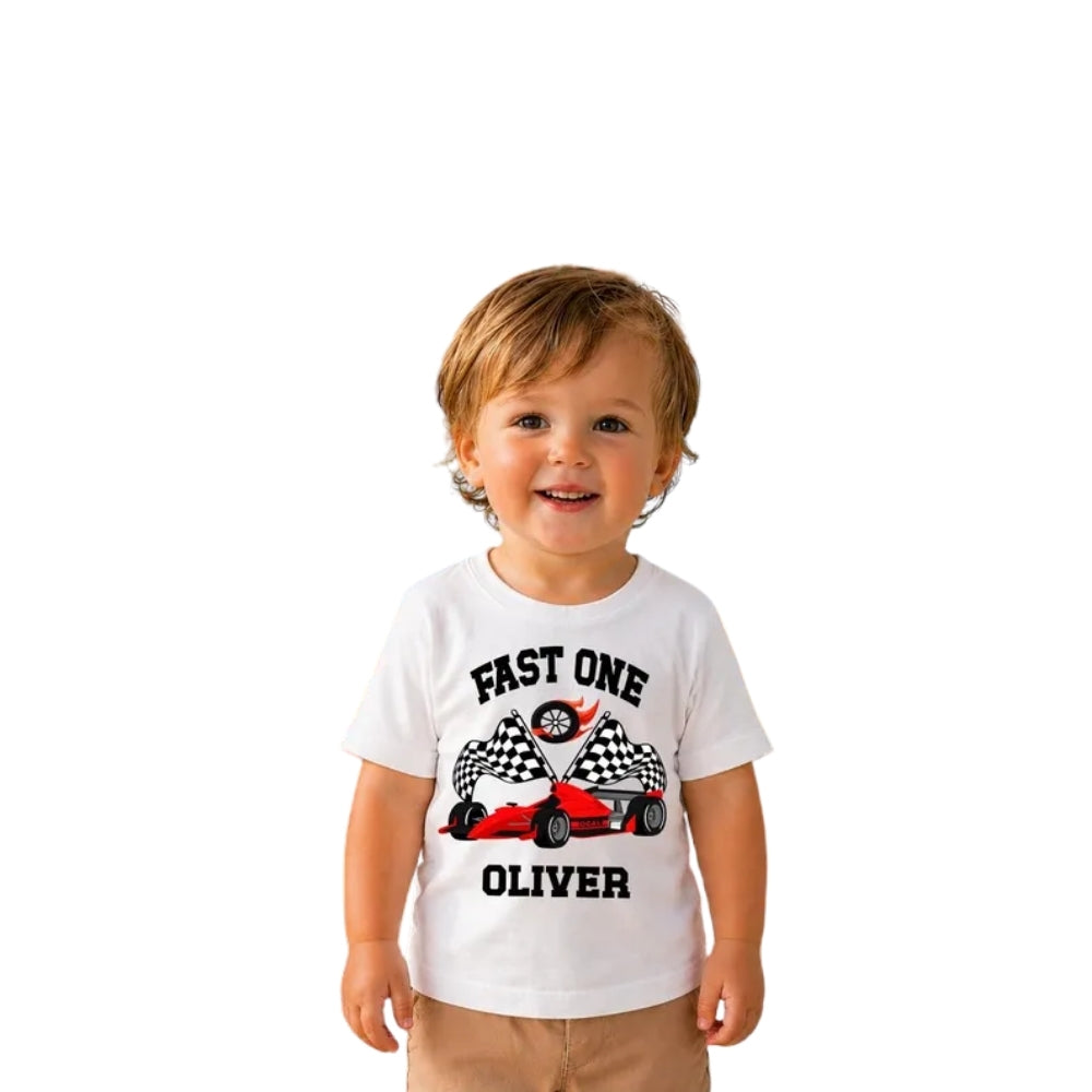 Matching Pit Crew Fast One Matching Birthday Family T Shirts, Custom Birthday Race Car Family Shirts ET1123
