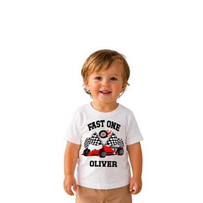 Matching Pit Crew Fast One Matching Birthday Family T Shirts, Custom Birthday Race Car Family Shirts ET1123