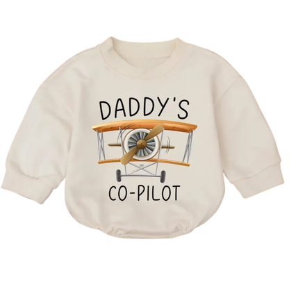 Daddy's Co-Pilot Baby Romper Sweatshirt, Baby Pilot Romper Sweatshirt BB0559