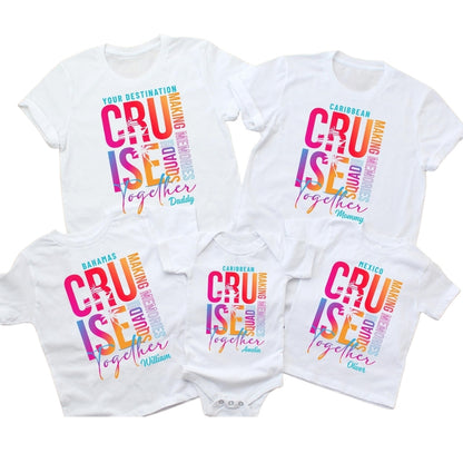 Custom Destination Cruise Squad Matching Family T Shirts, Custom Cruise Vacation Family Shirts ET0264