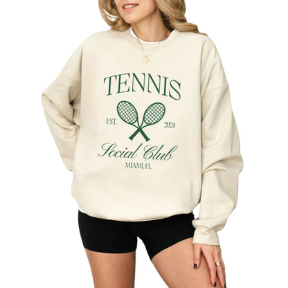 Custom Social Club Tennis Sweatshirt, Custom Tennis Sweatshirt 2D0596