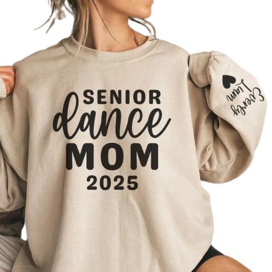 Custom Senior Dance Mom Sweatshirt With Names On Sleeve, Custom Dance Sweatshirt For Mom 2D0473
