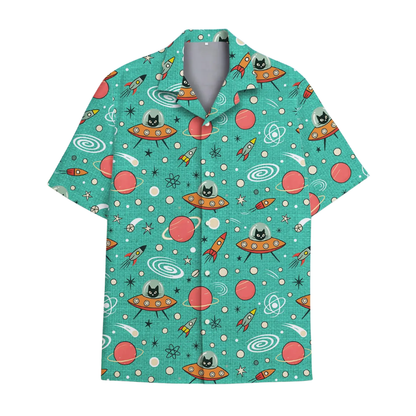 Cat Space Hawaiian Shirt For Men And Women, Space Hawaiian Shirts For Cat Lover HE0298