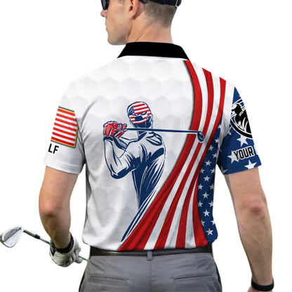 Custom American Flag  Matching Golf Polo Shirt For Men And Women, Custom Patriotic Couples Golf Shirts For 4th Of July GE0411