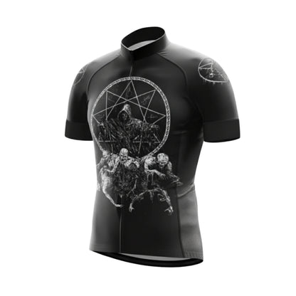 Skeleton Black Cycling Short Sleeve Jersey For Men, Skull Cycling Jerseys CG0661