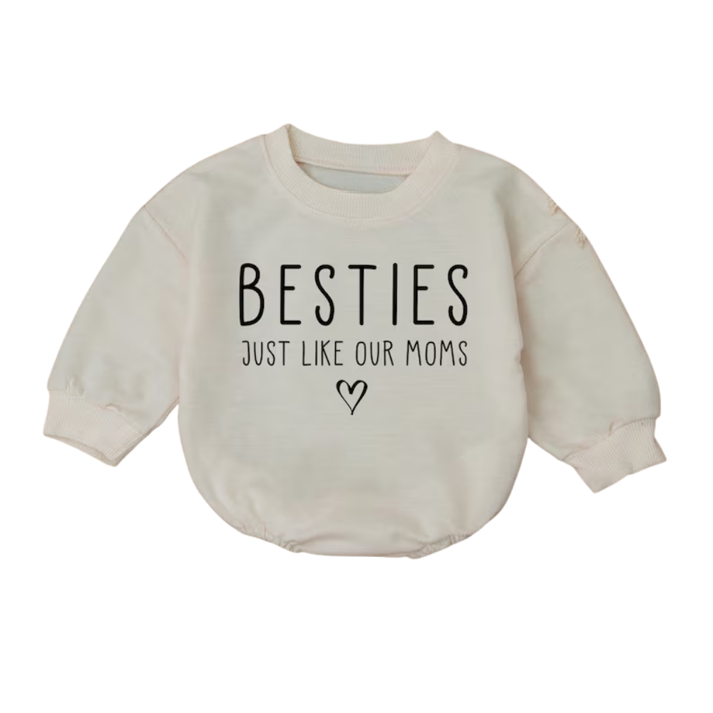 Besties Just Like Our Moms Baby Romper Sweater, Best Friend Baby Romper Sweatshirt BB0284