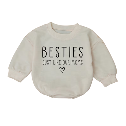 Besties Just Like Our Moms Baby Romper Sweater, Best Friend Baby Romper Sweatshirt BB0284
