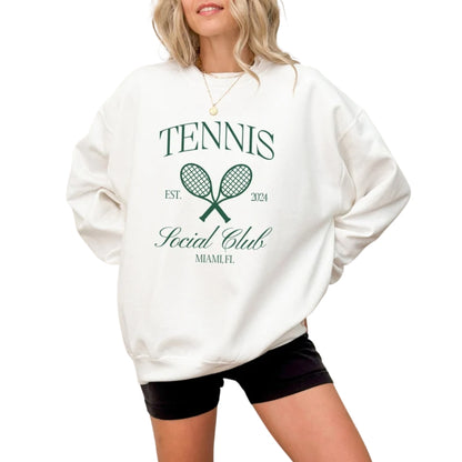 Custom Social Club Tennis Sweatshirt, Custom Tennis Sweatshirt 2D0596