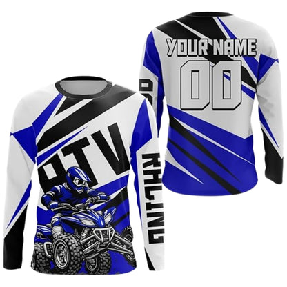Personalized ATV Motocross Long Sleeve Jersey Men, Orange White Custom ATV Dirt Bike Jerseys MZ0083