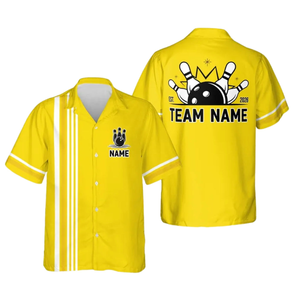 Custom Retro Navy Hawaiian Bowling Shirt With Year For Men Women, Custom Retro Bowling Team Shirts BE0135