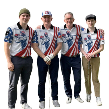 Custom American Flag  Matching Golf Polo Shirt For Men And Women, Custom Patriotic Couples Golf Shirts For 4th Of July GE0411