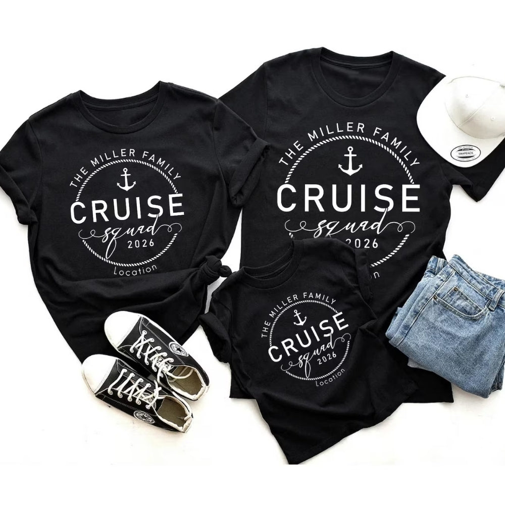 Custom Cruise Squad Matching Family Tee Shirts, Personalized Matching Family Cruise Shirts ET0265