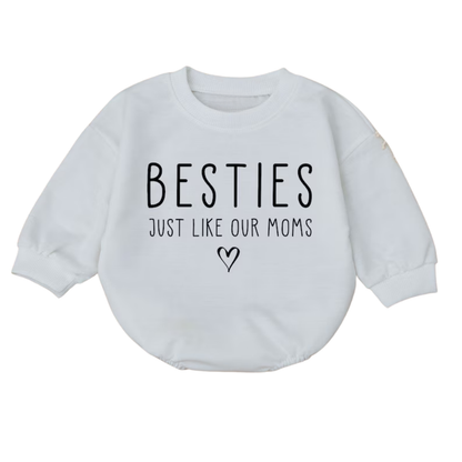 Besties Just Like Our Moms Baby Romper Sweater, Best Friend Baby Romper Sweatshirt BB0284