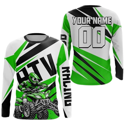 Personalized ATV Motocross Long Sleeve Jersey Men, Orange White Custom ATV Dirt Bike Jerseys MZ0083