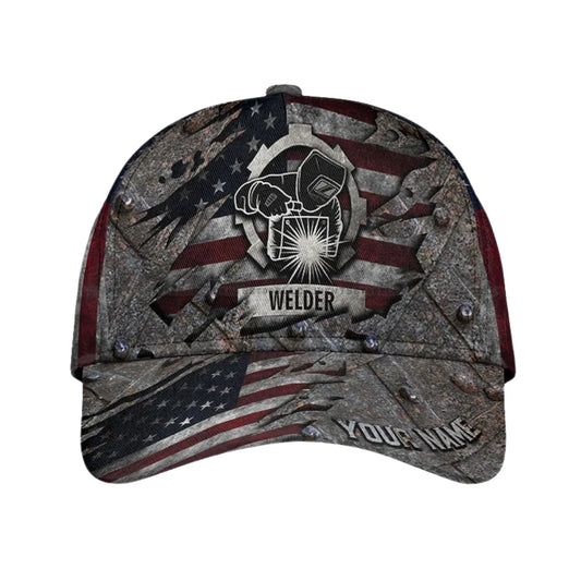 Custom American Flag Welder Baseball 3D Cap, Custom Welder Hats Caps CP0113