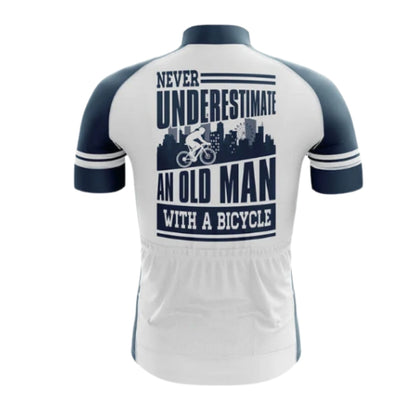 Never Underestimate An Old Man With A Bicycle Short Sleeve Cycling Jersey For Men, Funny Cycling Jerseys CG0662