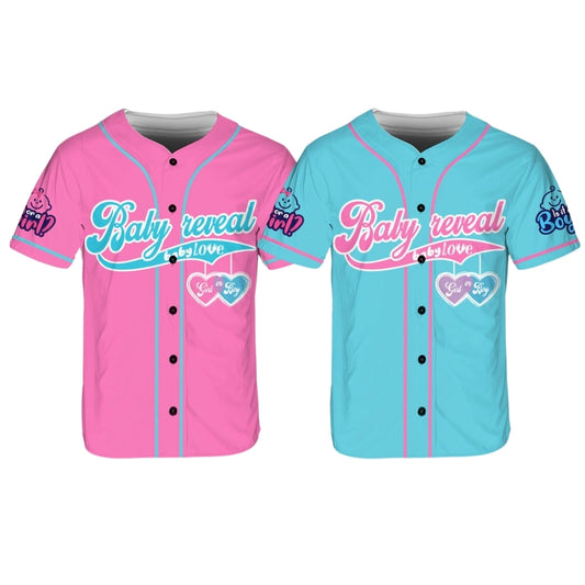 Pink Or Blue Custom Baby Reveal Matching Baseball Jerseys For Family, Personalized Gender Reveal Family Matching Shirts ET0696
