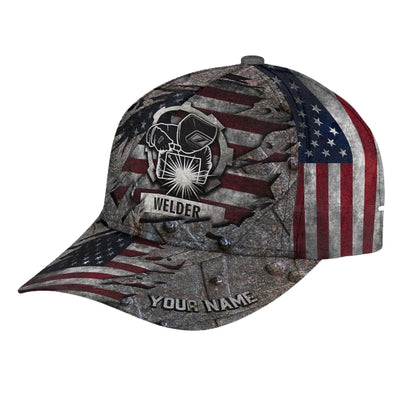 Custom American Flag Welder Baseball 3D Cap, Custom Welder Hats Caps CP0113