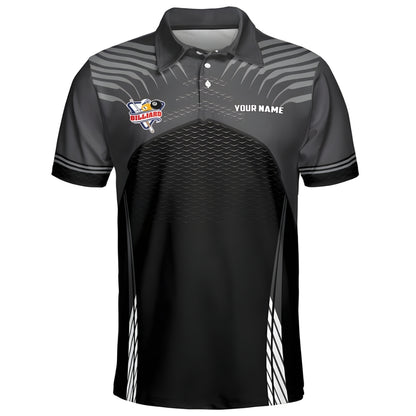 Custom Back Grey Billiard Polo Shirt For Mens, Custom Billiard Shirts BIE0026