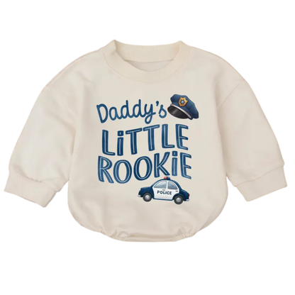 Daddy's Little Rookie Baby Romper Sweatshirt, Baby Police Romper Sweatshirt BB0561