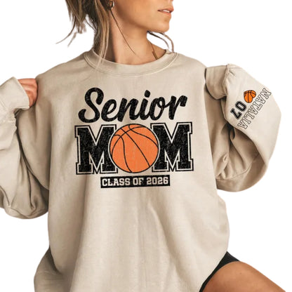 Custom Senior Mom Basketball Class Of 2026 Sweatshirt, Custom Basketball Sweatshirt For Mom 2D0370
