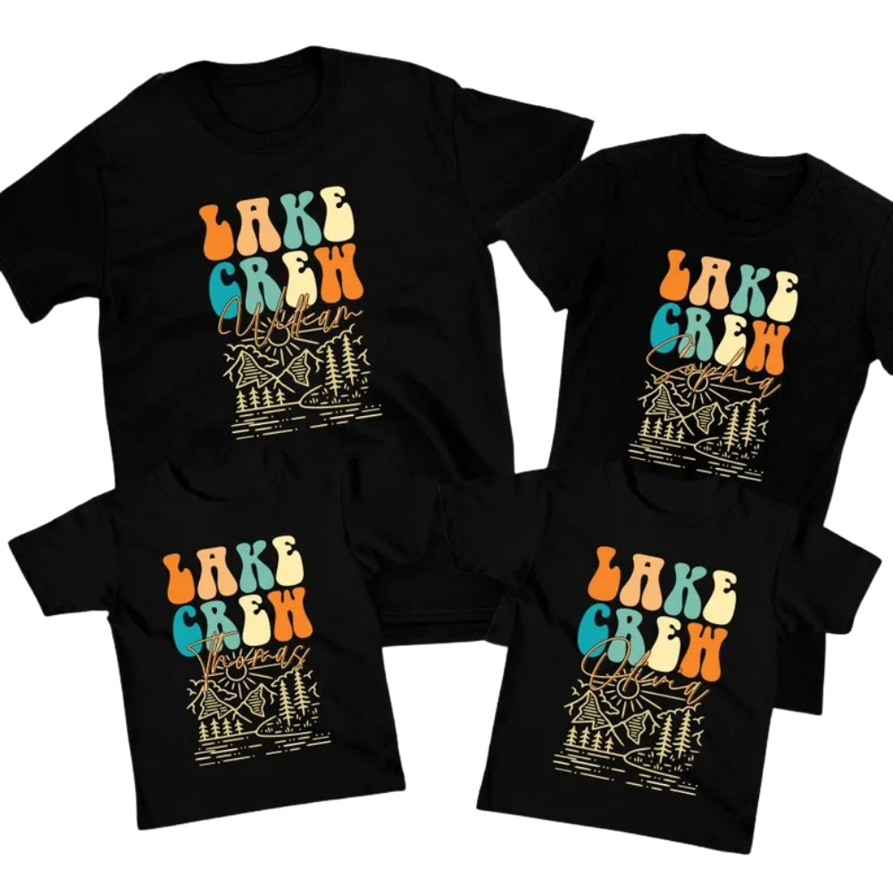 Personalized Matching Lake Crew Family T Shirts, Custom Lake Trip Family Matching Shirts With Name ET1127