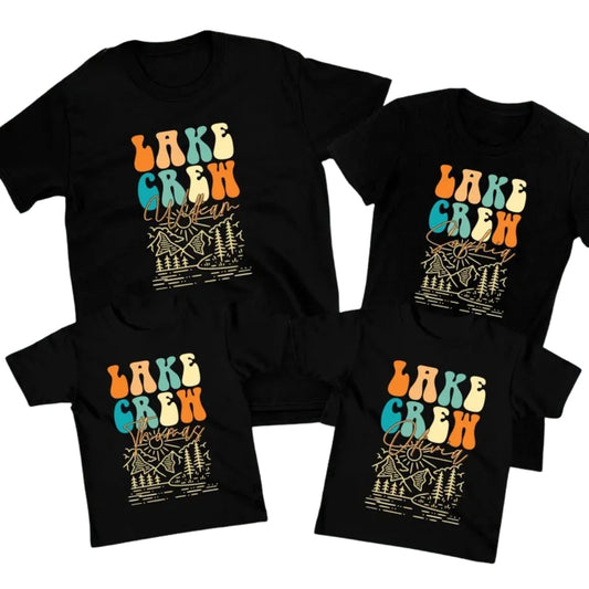 Personalized Matching Lake Crew Family T Shirts, Custom Lake Trip Family Matching Shirts With Name ET1127