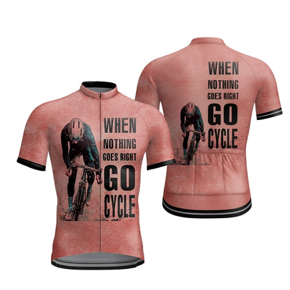 When Nothing Goes Right Go Cycle Men's Short Sleeve Cycling Jersey, Khaki Cycling Jersey For Men CZ0146